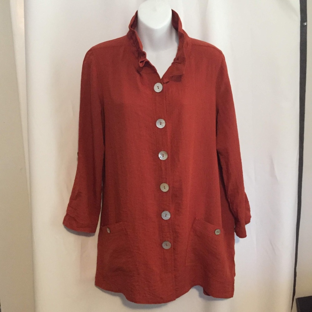 John Mark Tunic Top size S Trapeze Button Front